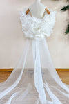 Romantic Organza Satin Wedding Cape With Long Train DJ406