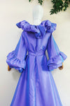 Lavender Taffeta Evening Coat With Flare Sleeves