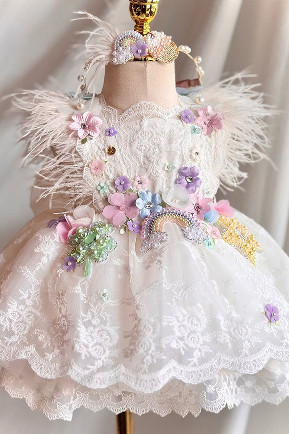 Lovely Ball Gown Flower Girl Dress With Flowers