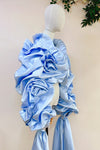 Light Blue Unique Fashionable Jacket With Ribbon