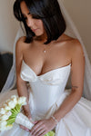 V-neck Satin Ball Grown Wedding Dresses