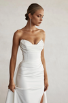 Modern Mermaid Front Slit Bridal Gowns Sweep Train