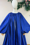 Long Puffy Blue Wedding Evening Cape Full Sleeves