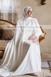 Modest Muslim White Wedding Dresses with Cape