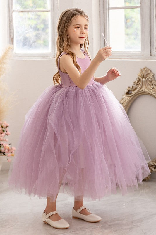 Light Purple Tulle Simple Pretty Little Girl Dress