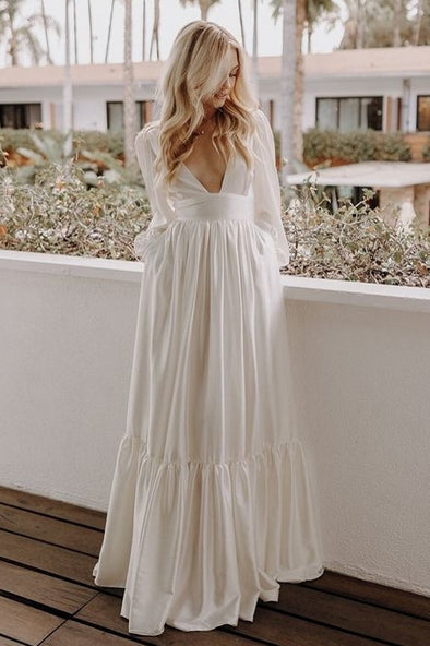 Maxi Wedding Dress Cross Back