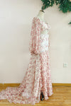 Printed Floral Chiffon Boho Wedding Dress