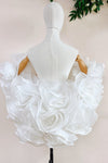 Romantic Organza Satin Wedding Cape With Long Train DJ406