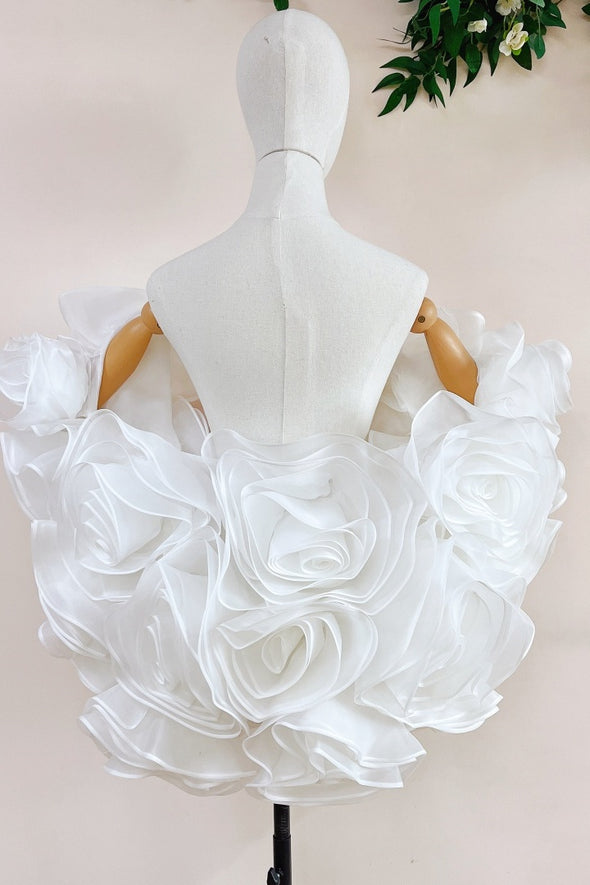 Romantic Organza Satin Wedding Cape With Long Train DJ406