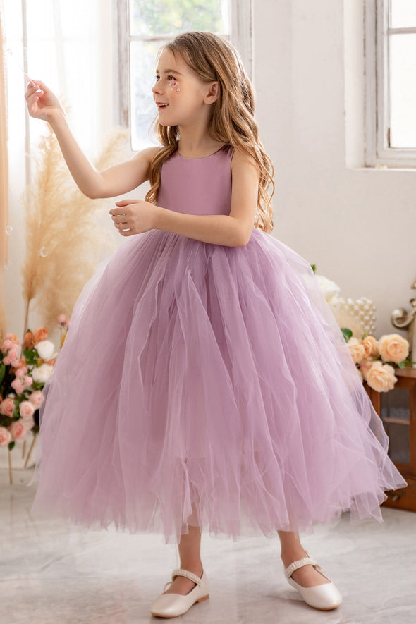 Light Purple Tulle Simple Pretty Little Girl Dress