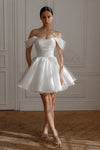 Short Wedding Dress With Detachable Sleeves