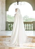 BRIDAL CAPE with hood off white cape for boudoir photo shoot