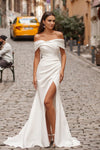 Elegant Off The Shoulder Soft Satin Sheath/Mermaid Wedding Dresses