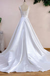 Short Lace Dresses With Detachable Satin Tail 2 in 1 Bridal Grown