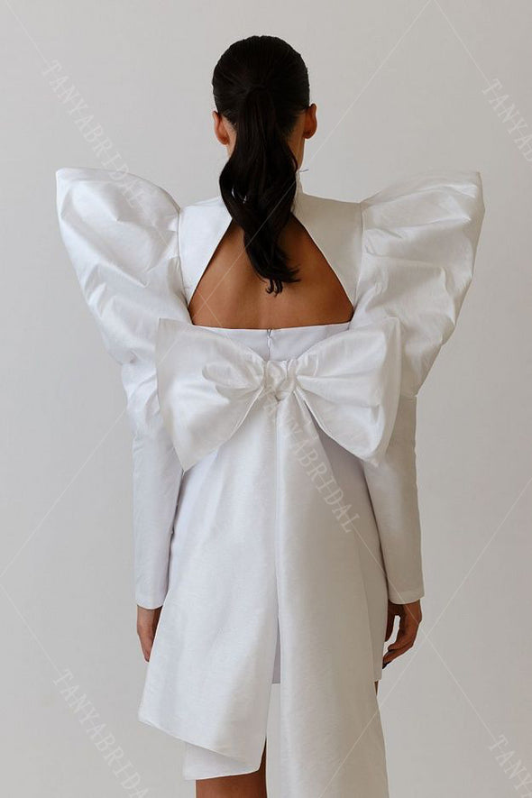 Wedding Bolero With Detachable Bow Back DJ314