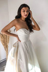 Elegant A Line Sweetheart  Long Bridal Dress With Chapel Train