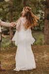 Outdoor Lace Wedding Dress Open Back Mermaid