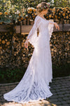 Tassels Bohemian Lace Backless Wedding Dress