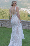 Lace Mermaid Long Wedding Dress 3D Embroidered