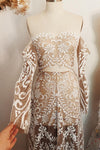 Mermaid Lace Bohemian Wedding Dress Long Flare Sleeves