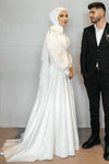 Muslim Arabic Brush Train Bridal Gowns