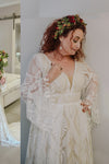 Plus Size Bohemian Long Lace Wedding Dress