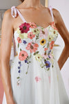 Embroidered Flowers Wedding Dress