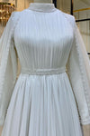 Muslim Exquisite High Collar Ivory A-line Wedding Dresses