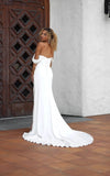 Off The Shoulder Split Long Mermaid Simple Wedding Dress