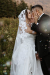 Cathedral Embroidered Flowers Ivory Wedding Veils