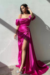 Off-the-Shoulder Mermaid Prom Dress With Split Ruffles