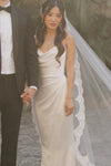 Simple Long Soft Satin Wedding Dress Mermaid