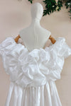 White Shine Organza Long Wedding Cape