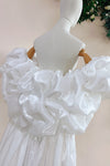 White Shine Organza Long Wedding Cape