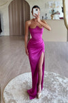 Fuchsia Long Sheath Simple Evening Dress