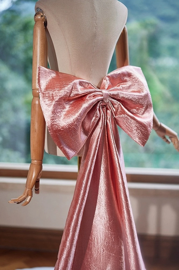 Pink Big Bow Train For Dress