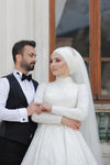 Luxury Muslim Sequins Wedding Dress