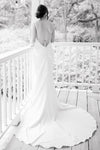 Charming Mermaid Cowl Neck Satin Wedding Dress with Slit