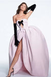 Fashion Bow Front Slit Long Prom Gown