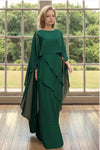 Green Long Elegant Chiffon Mother Of The Bride Dress