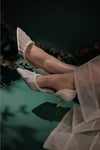 Beaded Pleated Pointed Stilettos Fairy-style Wedding Shoes