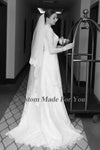 Wedding Gowns High Neck Buttons Formal Bride Dress