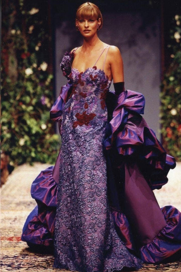 Purple Taffeta Long Cape With Sleeves ZJ400