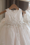 Bling Bling Beadings Flower Girl Dress With Bow Back