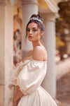 Luxury Satin Long Wedding Dress With Train