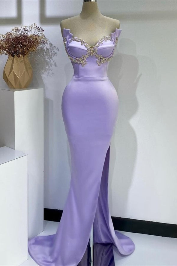 Elegant Lavender Long Mermaid Evening Dress