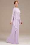 Lavender Long Elegant Chiffon Mother Of The Bride Dress