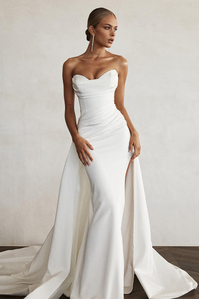 Modern Mermaid Front Slit Bridal Gowns