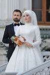 Luxury Muslim Sequins Wedding Dress