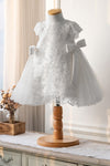 Lace White Flower Girl Dress Short Sleeves